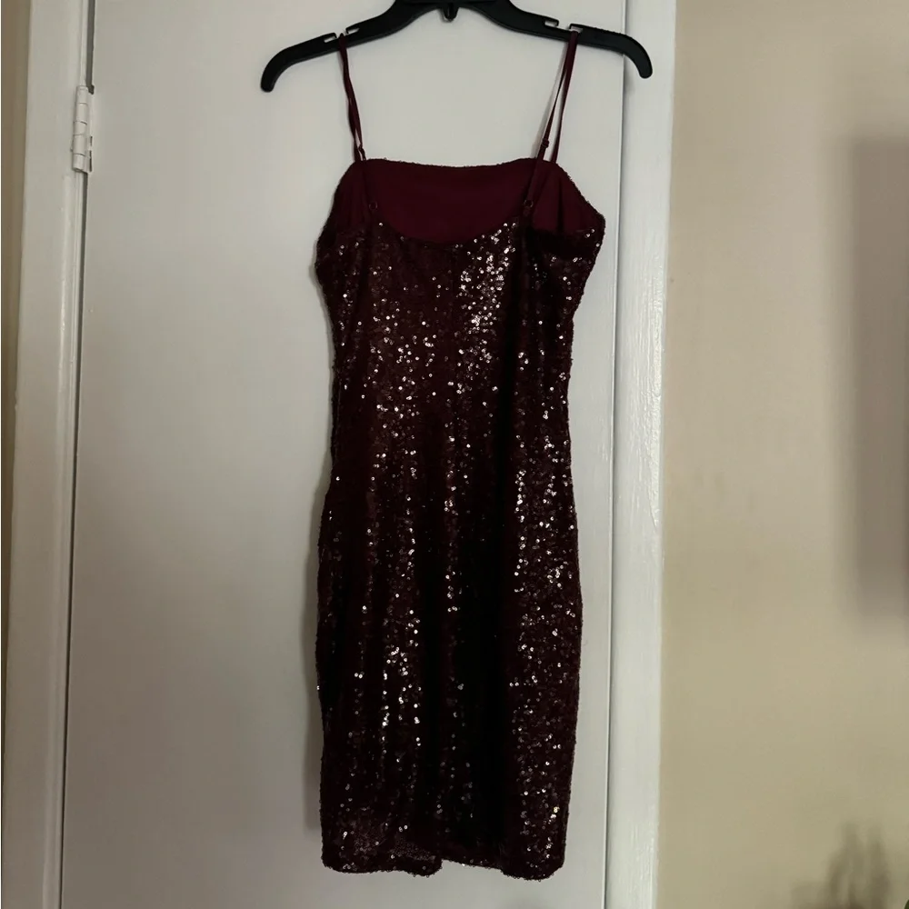 Emerald Sunday Sprakly Cranberry Red Mini Dress - Picture 7 of 7
